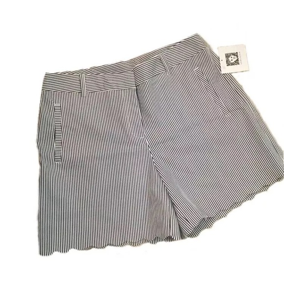 Anne Klein Pants - NWT Anne Klein Pinstriped Scalloped Shorts